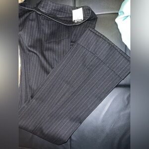 🥰New D&G Thin lightweight lowrise charcoal mixed blue PinstripesTrousersIT42